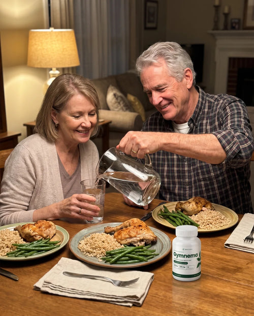 Couple at dinner with the Mulvera bottle on the table