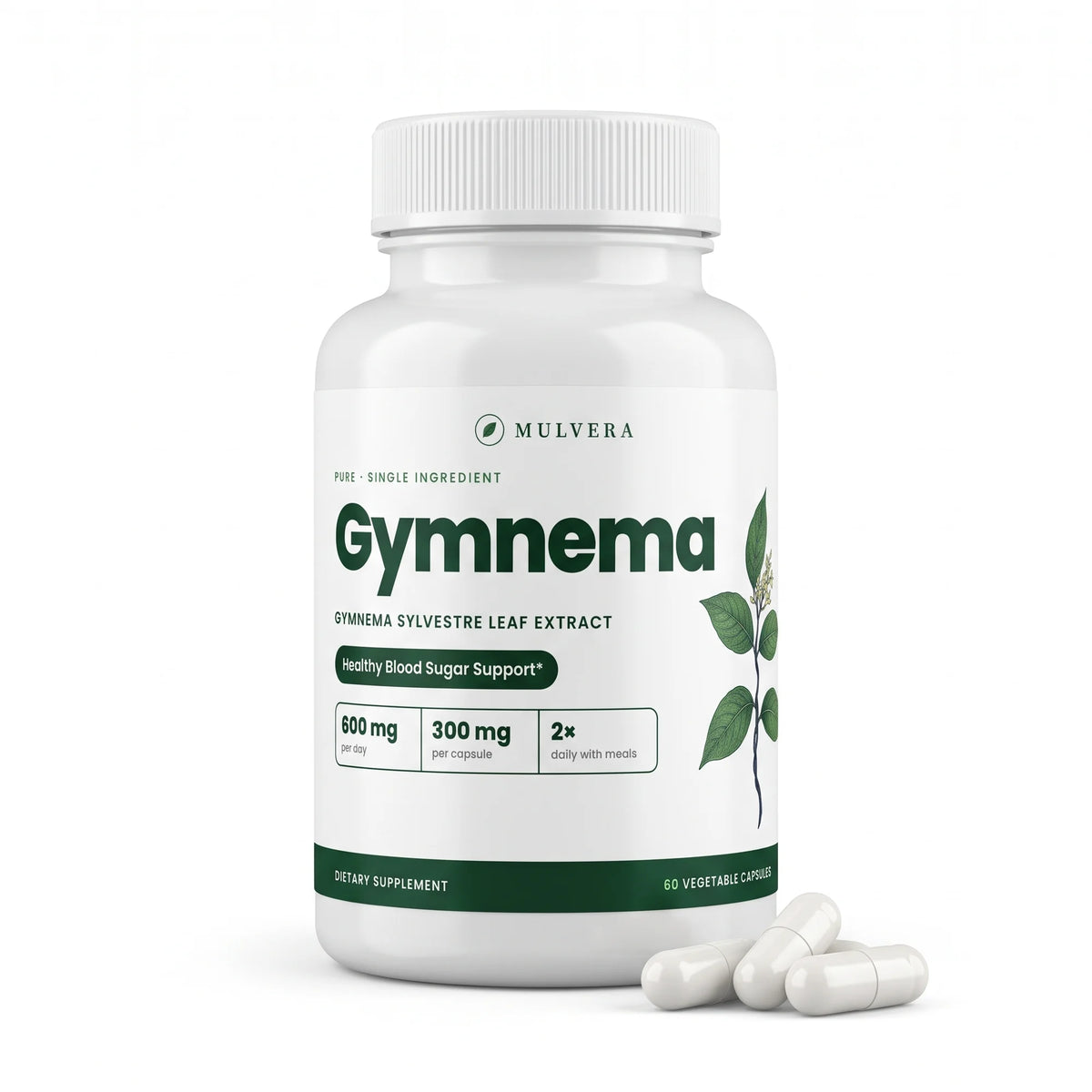 Mulvera Gymnema bottle, 60 vegetable capsules